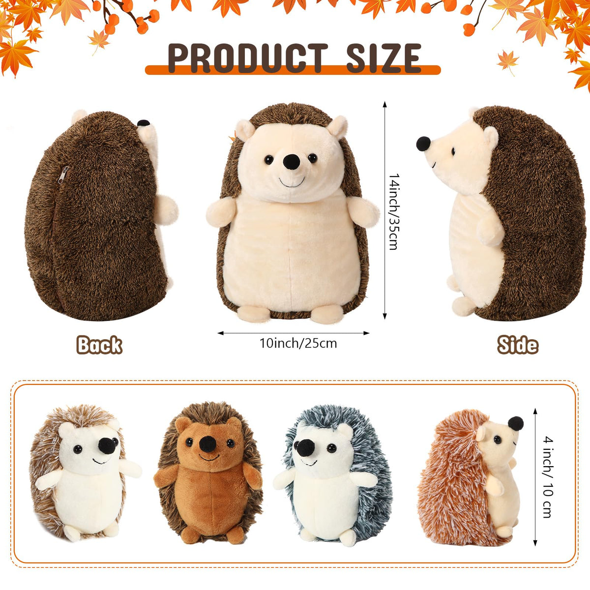 Hiboom Hedgehog baby plush 4 inch, ideal for tiny hands and imaginative play