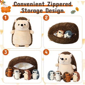 Hiboom Hedgehog baby plush 4 inch, soft fabric for bedtime companions