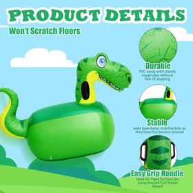 Hiboom inflatable dinosaur toy made of PVC for durability.