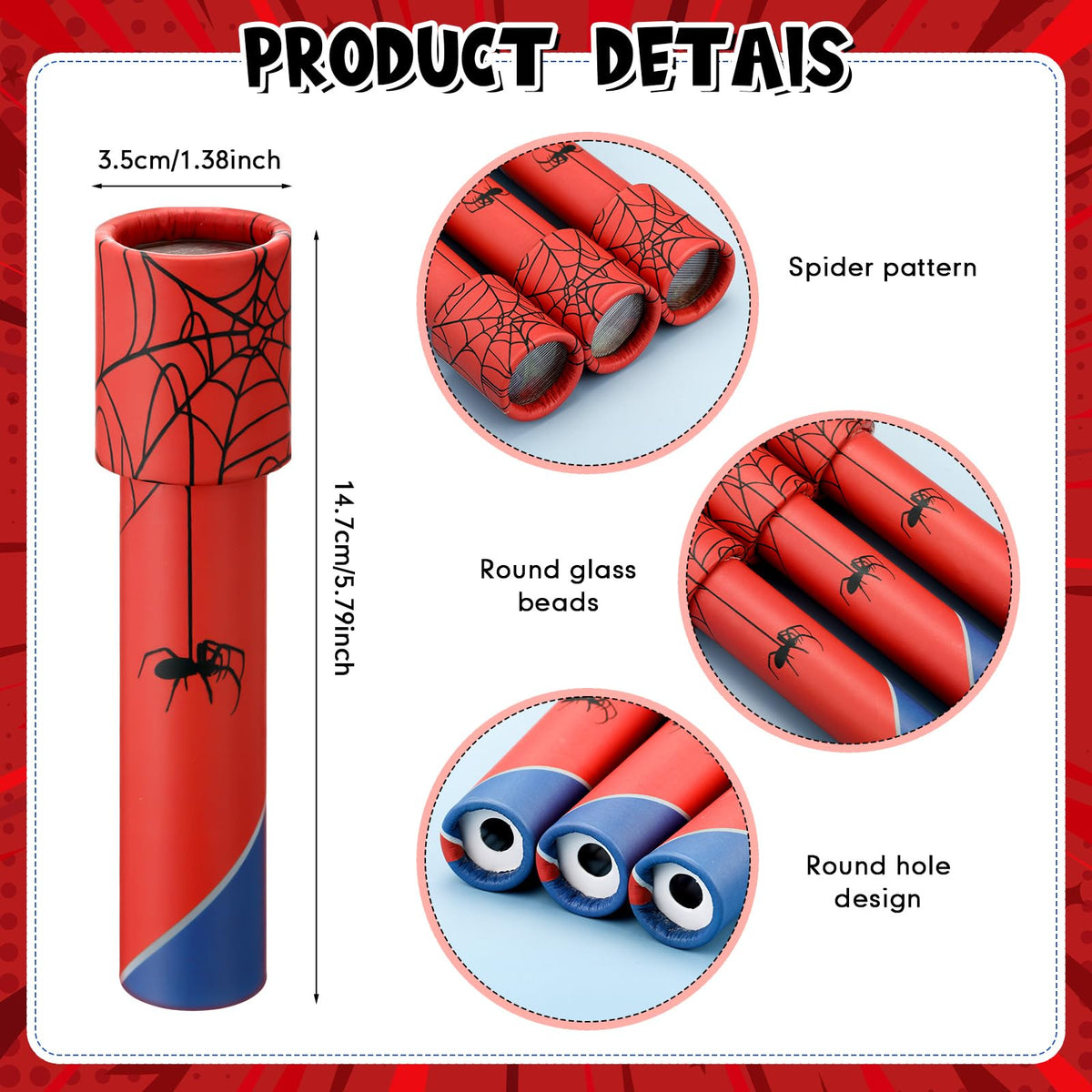 Hiboom kaleidoscope spider pattern 03 showcases vibrant refractions to spark curiosity.