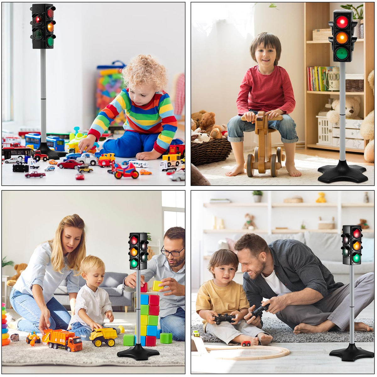 Hiboom traffic light toy cycle sequence shows realistic timing