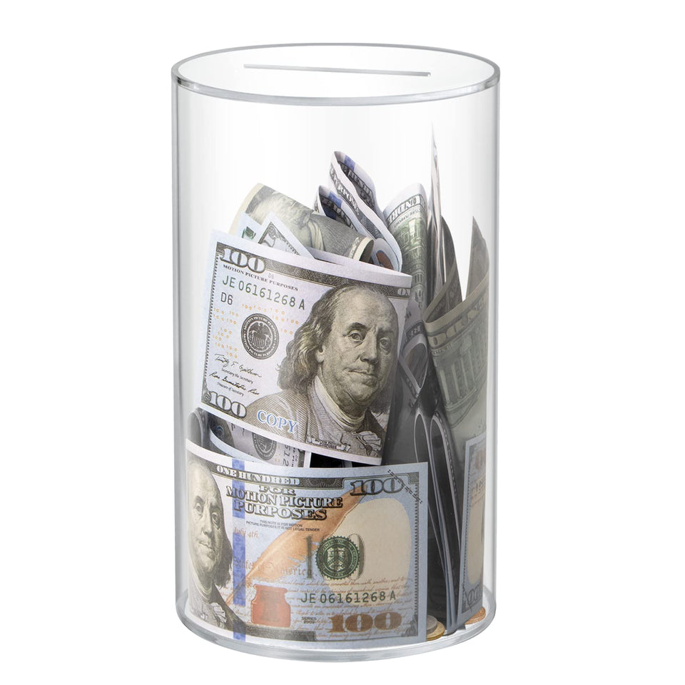 Hicocool clear piggy bank 6-inch displays savings growth for motivation