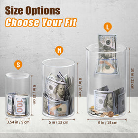 Hicocool clear piggy bank 8-inch shows progress and keeps funds organized