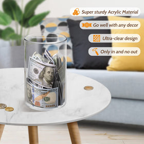 Hicocool clear piggy bank deposit slot makes adding funds simple