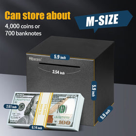 hicocool piggy bank sealed six-sided design for secure saving.