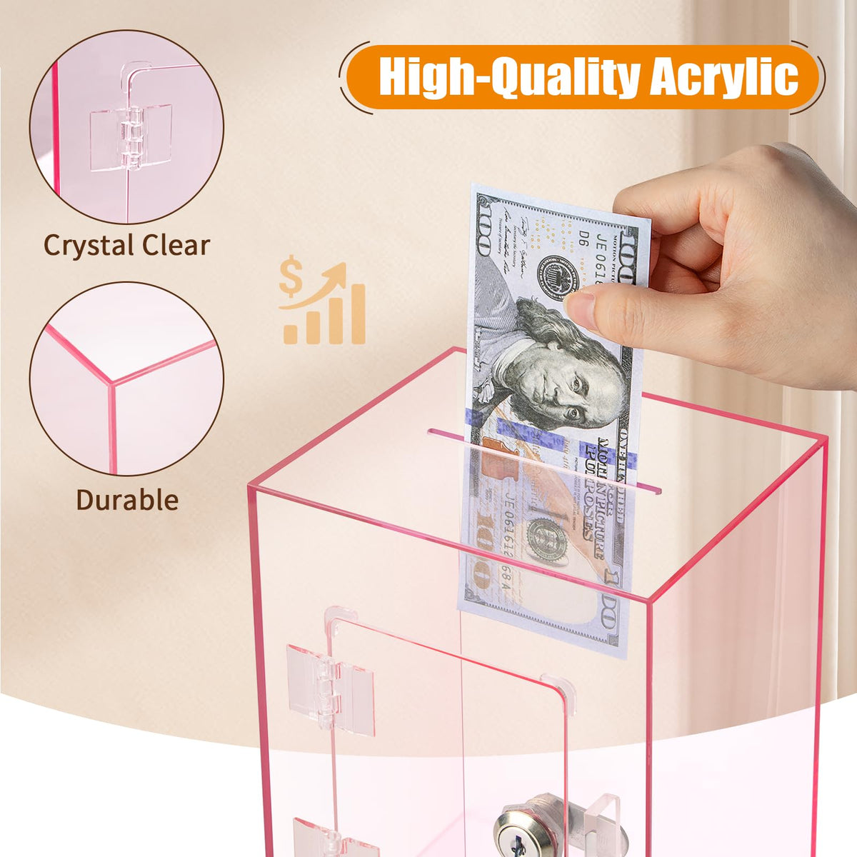 Hicocool purple acrylic piggy bank combines durability and style for daily use.
