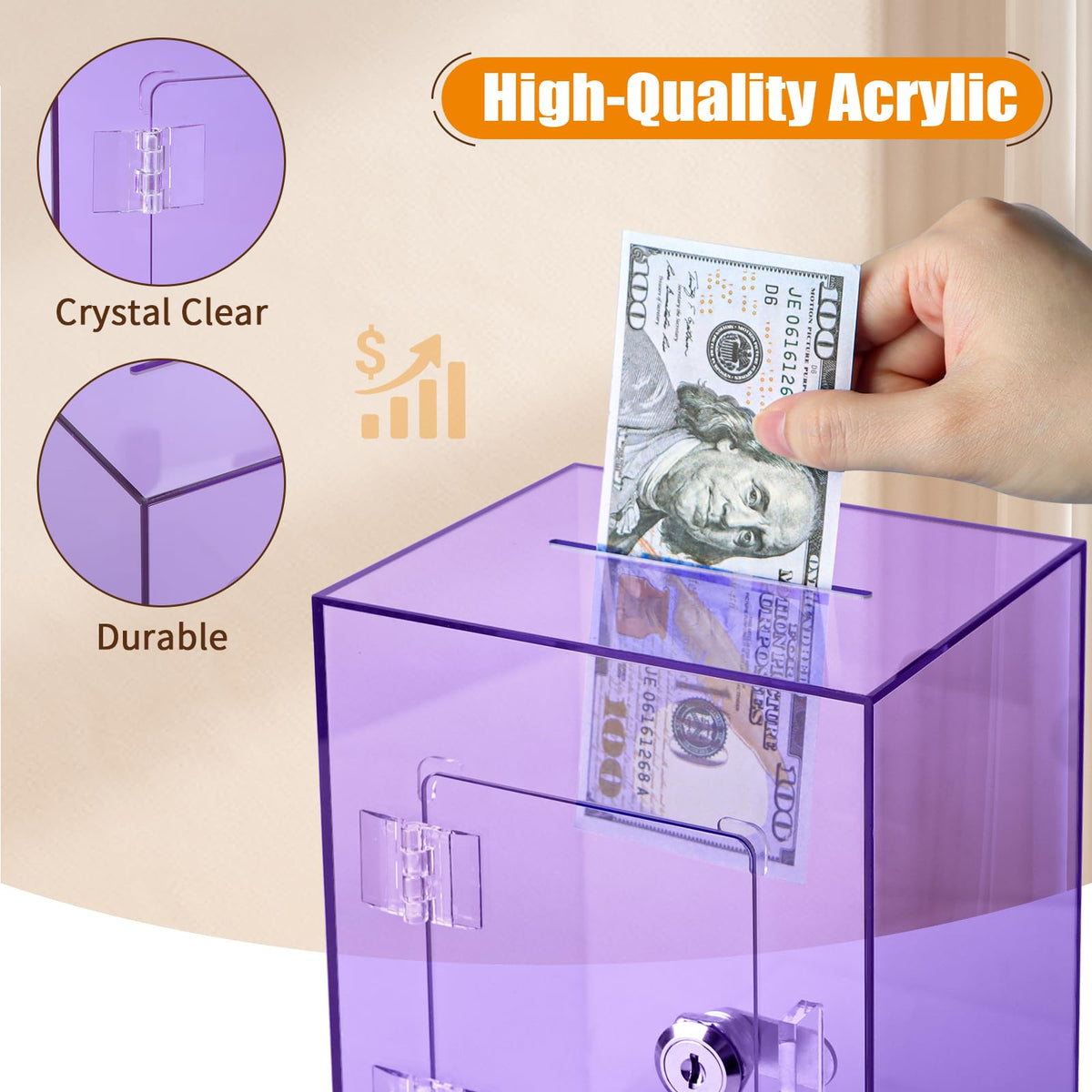 hicocool Purple Piggy Bank on desk blends with decor and keeps funds reachable