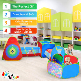 Hide N Side toddler jungle gym play tent ready for imaginative tunnel adventures.