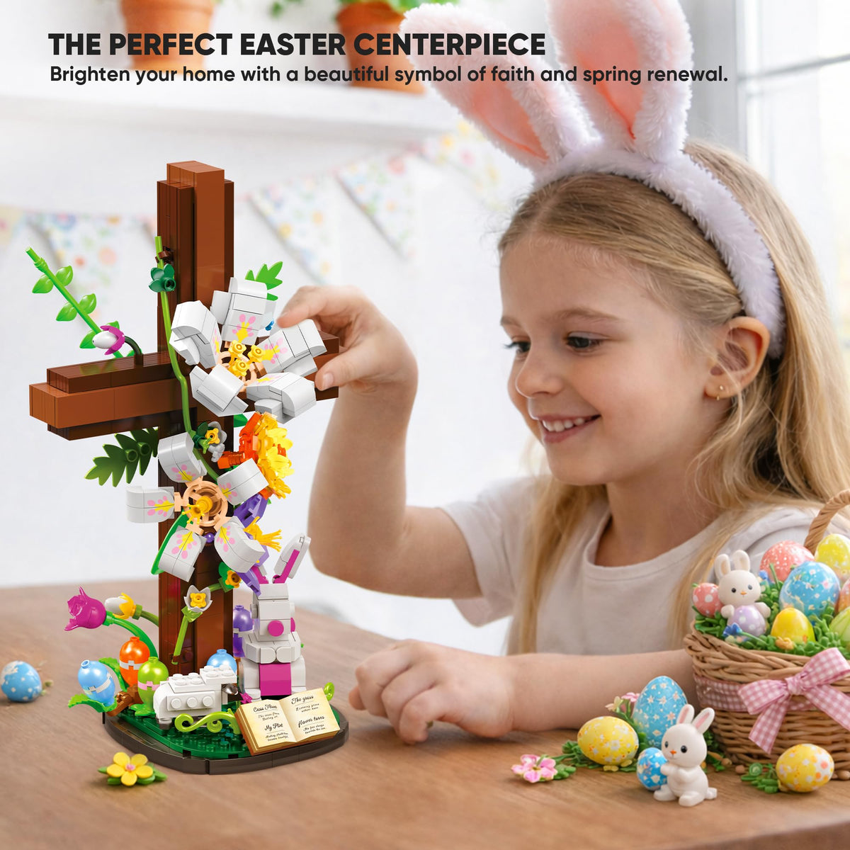 HiDectee Easter eggs among botanicals create a festive decorative moment.