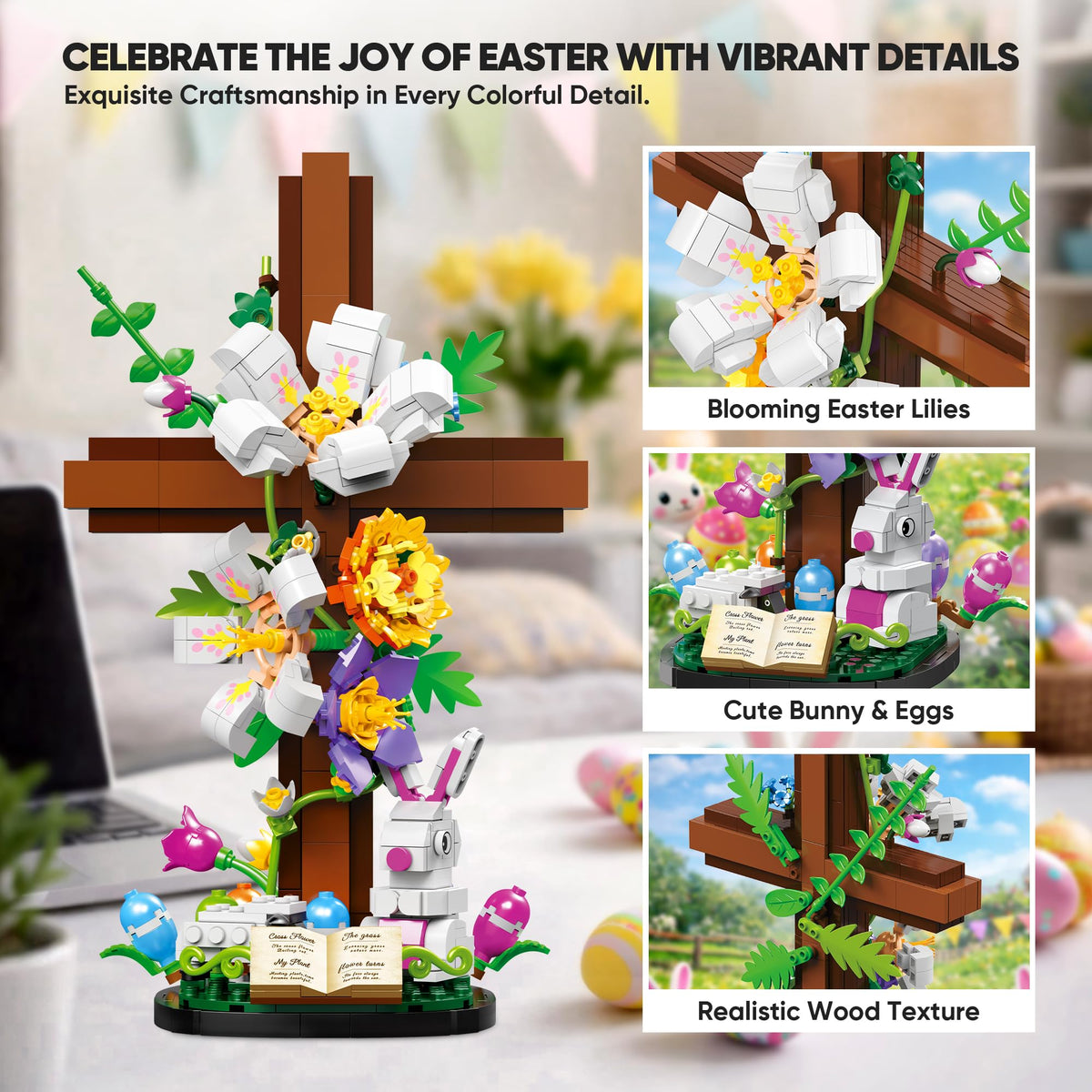 HiDectee lamb and bunny garden scene invites mindful, calming assembly.