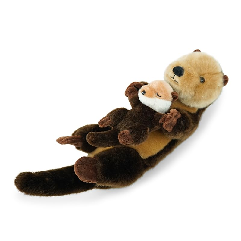 Hideekoog Sea Otter plush in lying pose for gentle cuddle play.