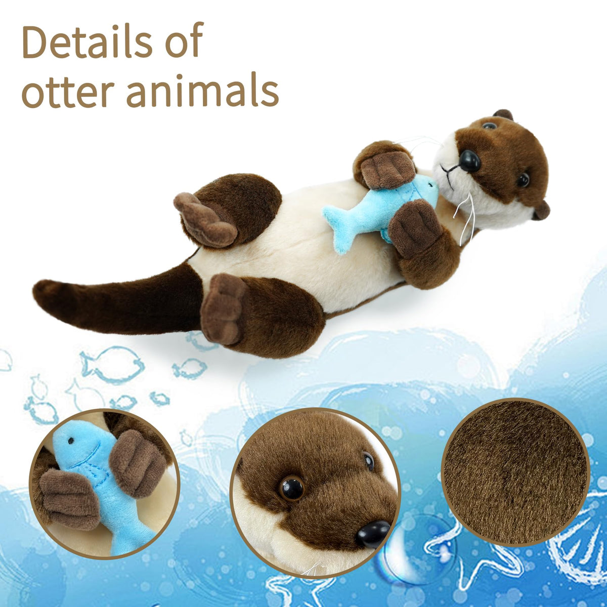 Hideekoog Sea Otter plush leaning posture as a comforting bedtime companion.
