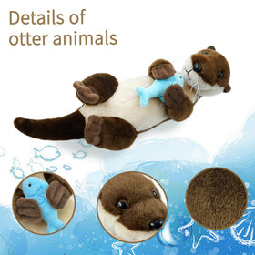 Hideekoog Sea Otter plush leaning posture as a comforting bedtime companion.