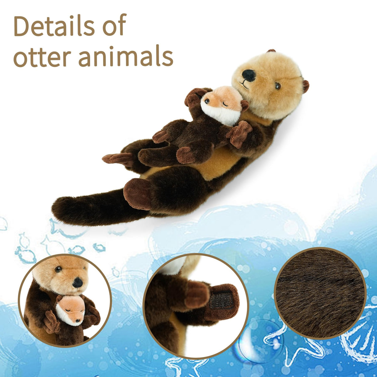 Hideekoog Sea Otter plush in standing pose for display and posing.