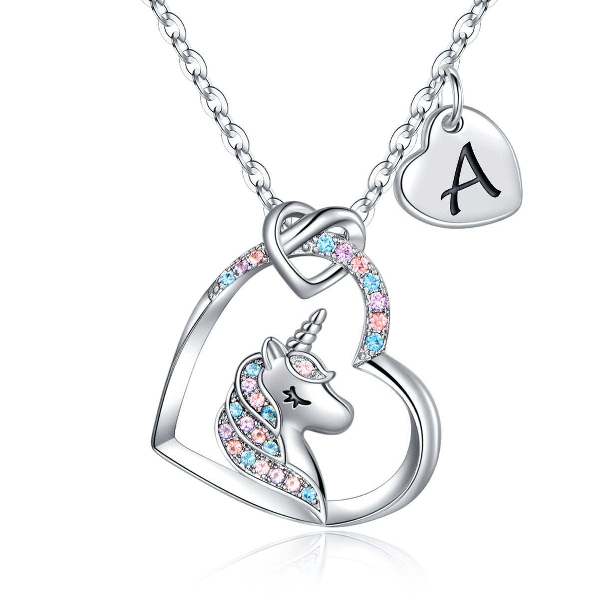 Hidepoo Unicorn Gifts Necklace pendant with unicorn and heart motif for whimsical style