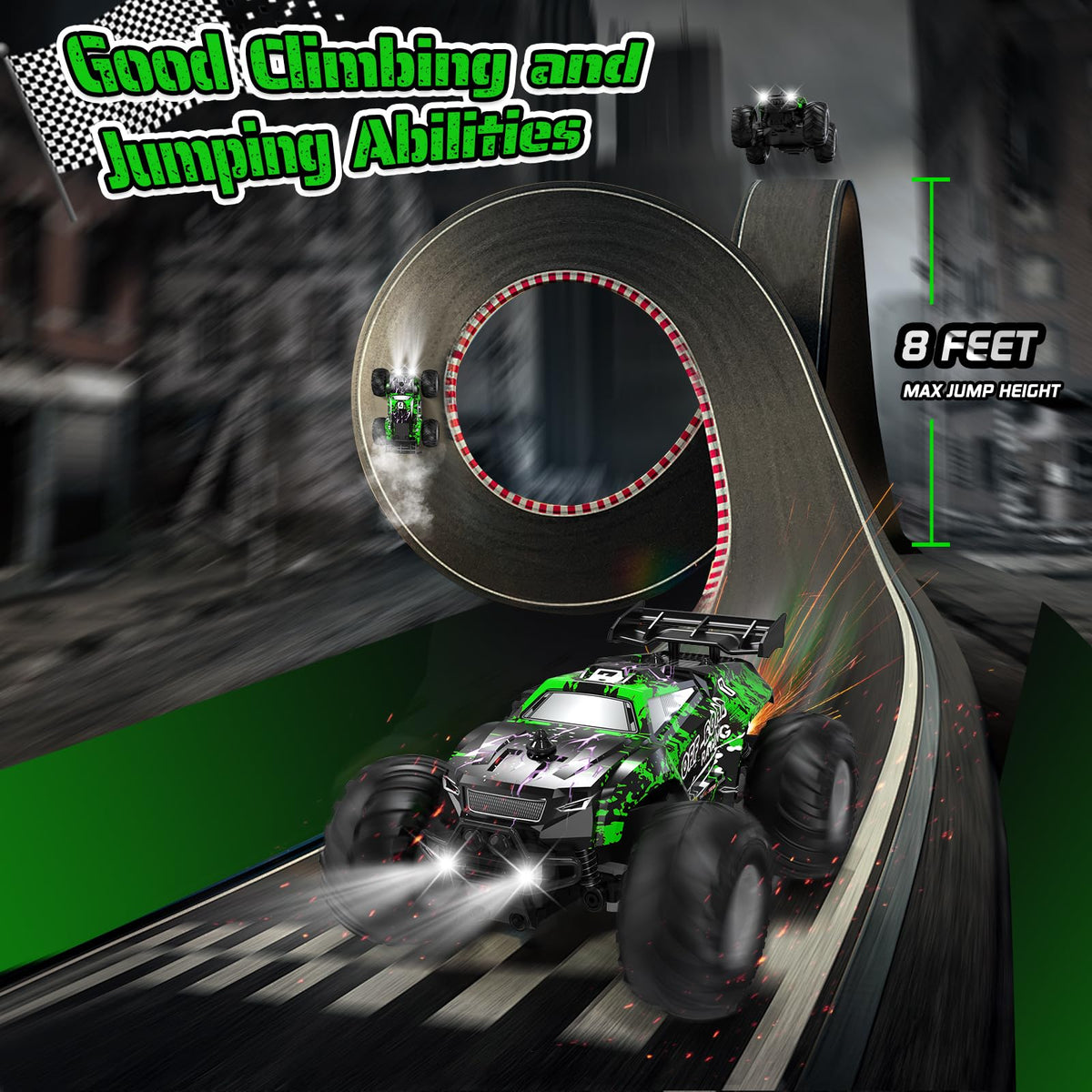 Hielse remote control car drift action captures turning finesse.
