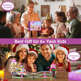 HIEMAO gift-ready pink playground set offers a memorable birthday surprise.