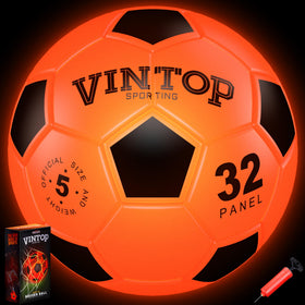 HIEMAO glow-in-the-dark soccer ball enhances night play visibility for family games