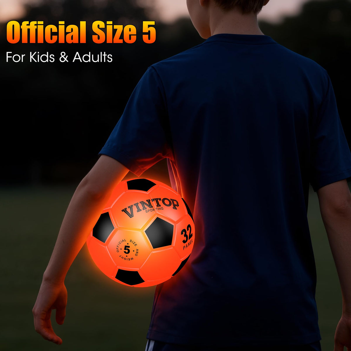 HIEMAO impact-activated lighting lights up each kick for exciting nighttime matches