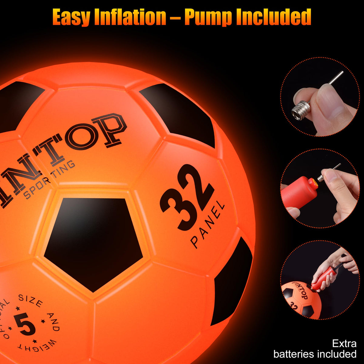 HIEMAO size 5 kids soccer ball supports active coordination and safe kicks