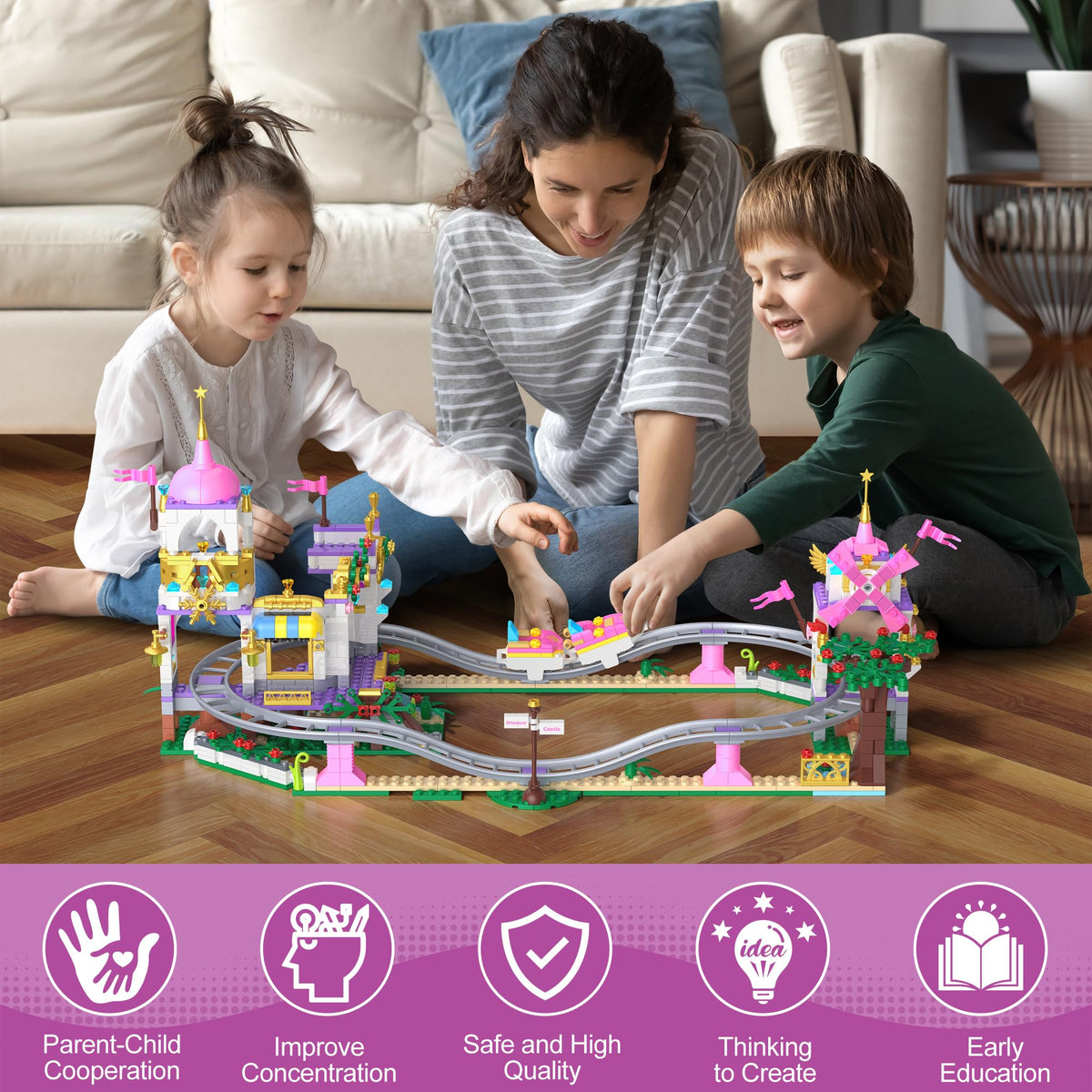 HIEMAO step-by-step assembly guide supports problem solving and spatial skills.