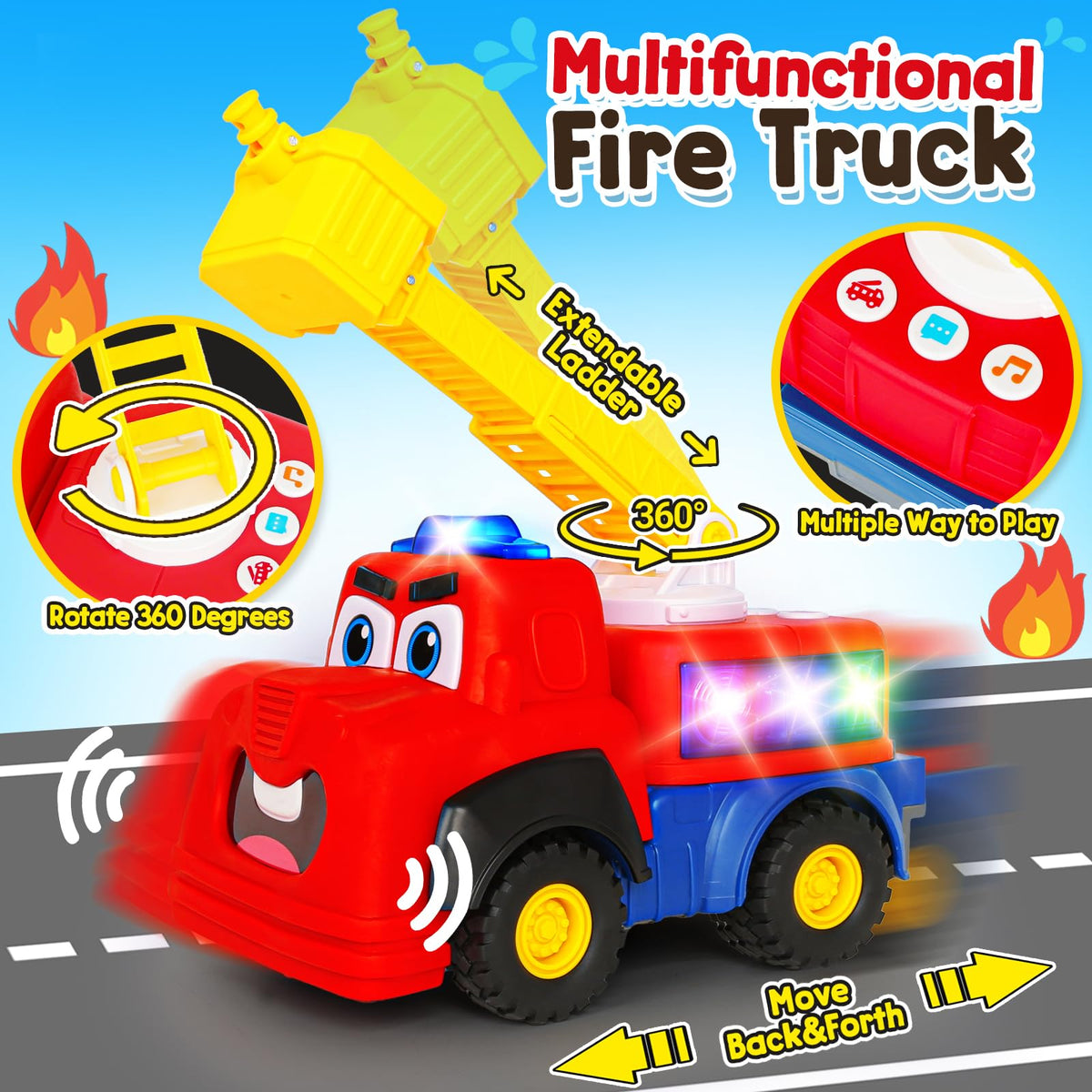 Hieoby fire truck mouth-sync feature makes dialogue feel alive during role play.