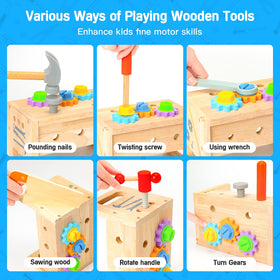 Hieoby wooden hammer for gentle tapping and motor skill growth