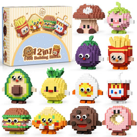 HIGH GODO 12-pack mini food building sets front view for vibrant party decor.
