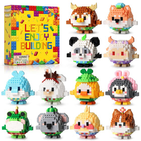 High GODO 12Pack Animals set with colorful mini figures for Easter favors and decorations.