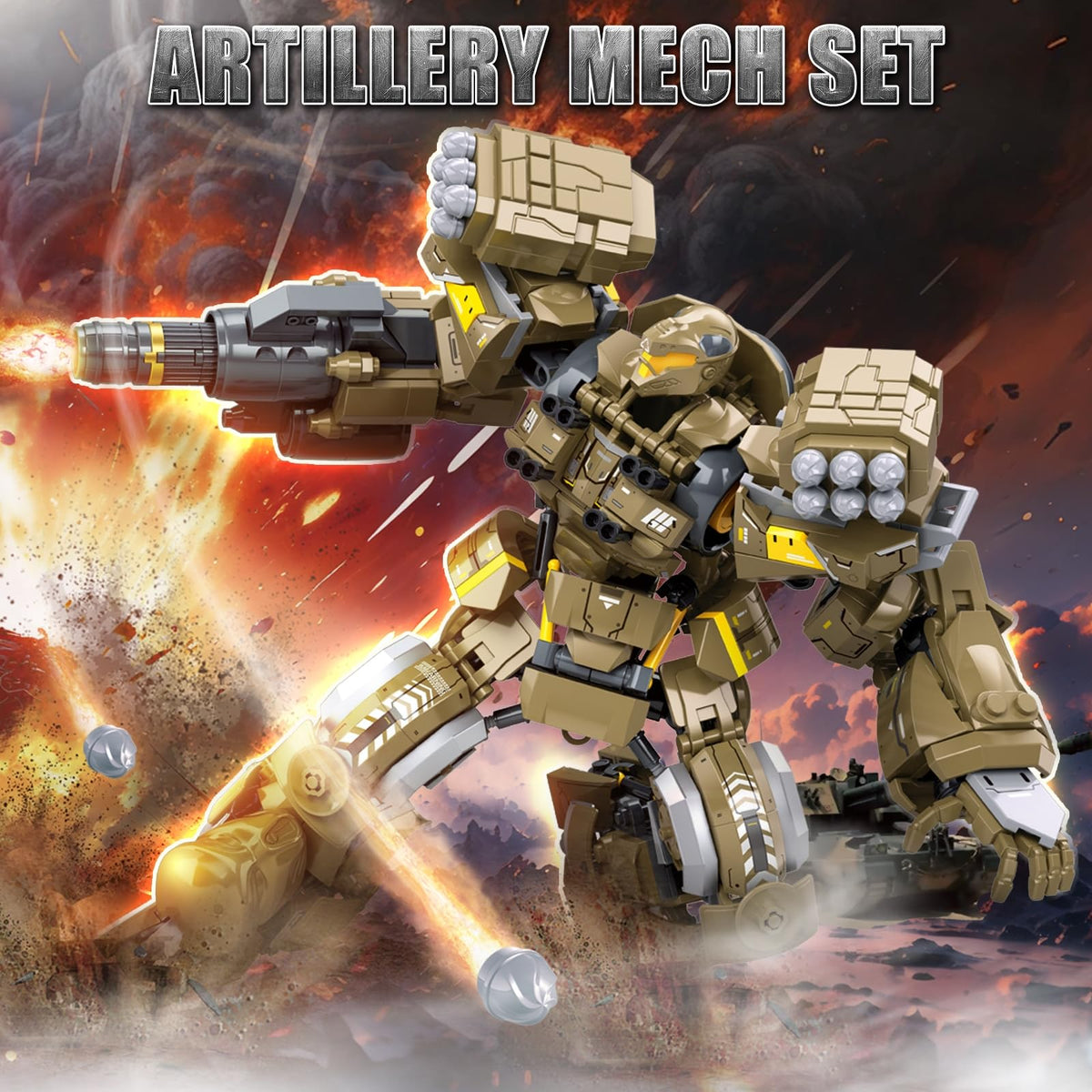 HIGH GODO Artillery Mech side design showcasing intricate detailing for collectors