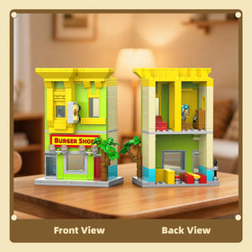 HIGH GODO City Burger Shop Building Set includes step-by-step instructions for easy assembly