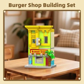 HIGH GODO City Burger Shop Building Set gift-ready display idea for collectors