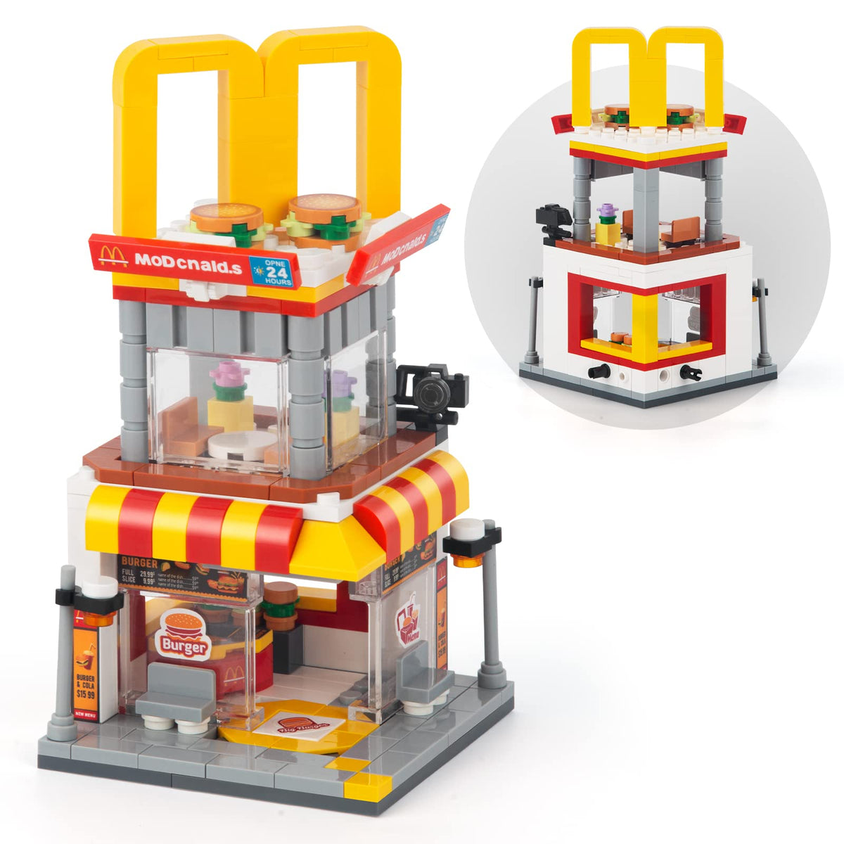 HIGH GODO City Street View Burger Shop front view for desk display and charm.
