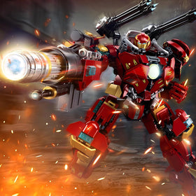 HIGH GODO city warrior mech figure posing on desk