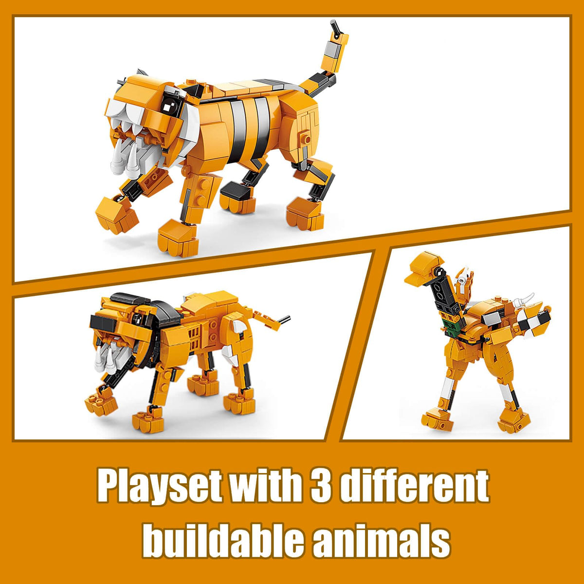HIGH GODO Creator 3 in 1 Four animal options for versatile builds.