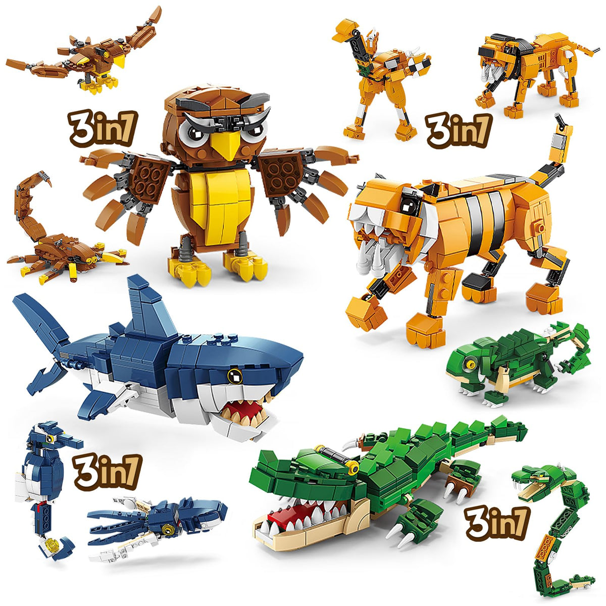 HIGH GODO Creator 3 in 1 Owl build kit for creative play and display.
