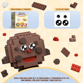 HIGH GODO mini food building blocks are compact for desks and shelves.