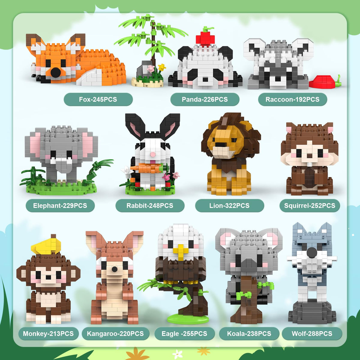 HIGH GODO panda mini building set for cute decor and gifting.
