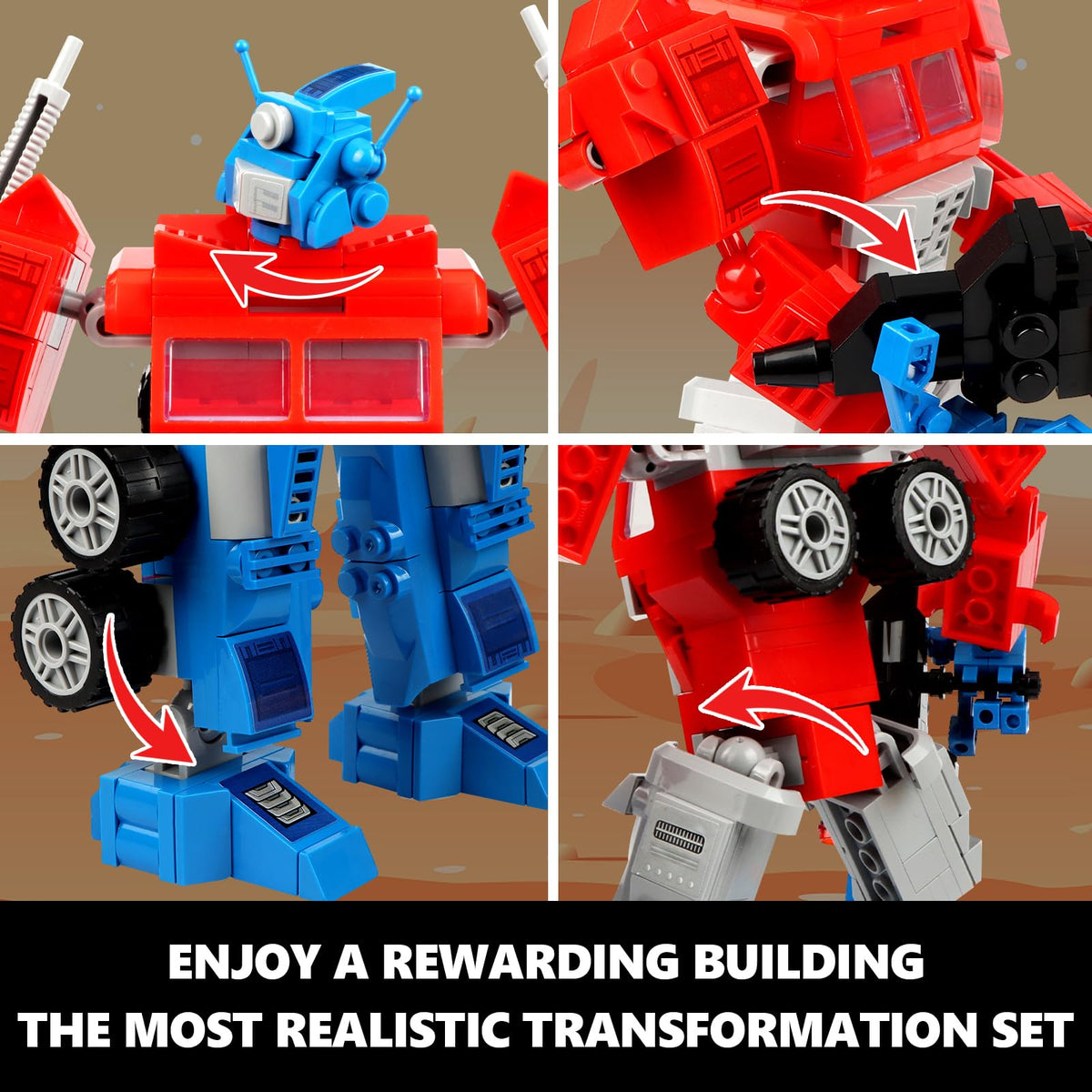 HIGH GODO two-form robot truck setup for versatile play sessions