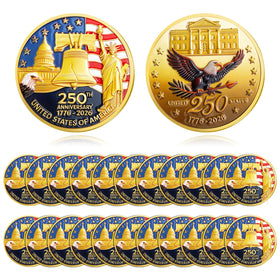 Highergo 250th Anniversary Coin obverse shows Liberty Bell and Capitol in vivid detail for display