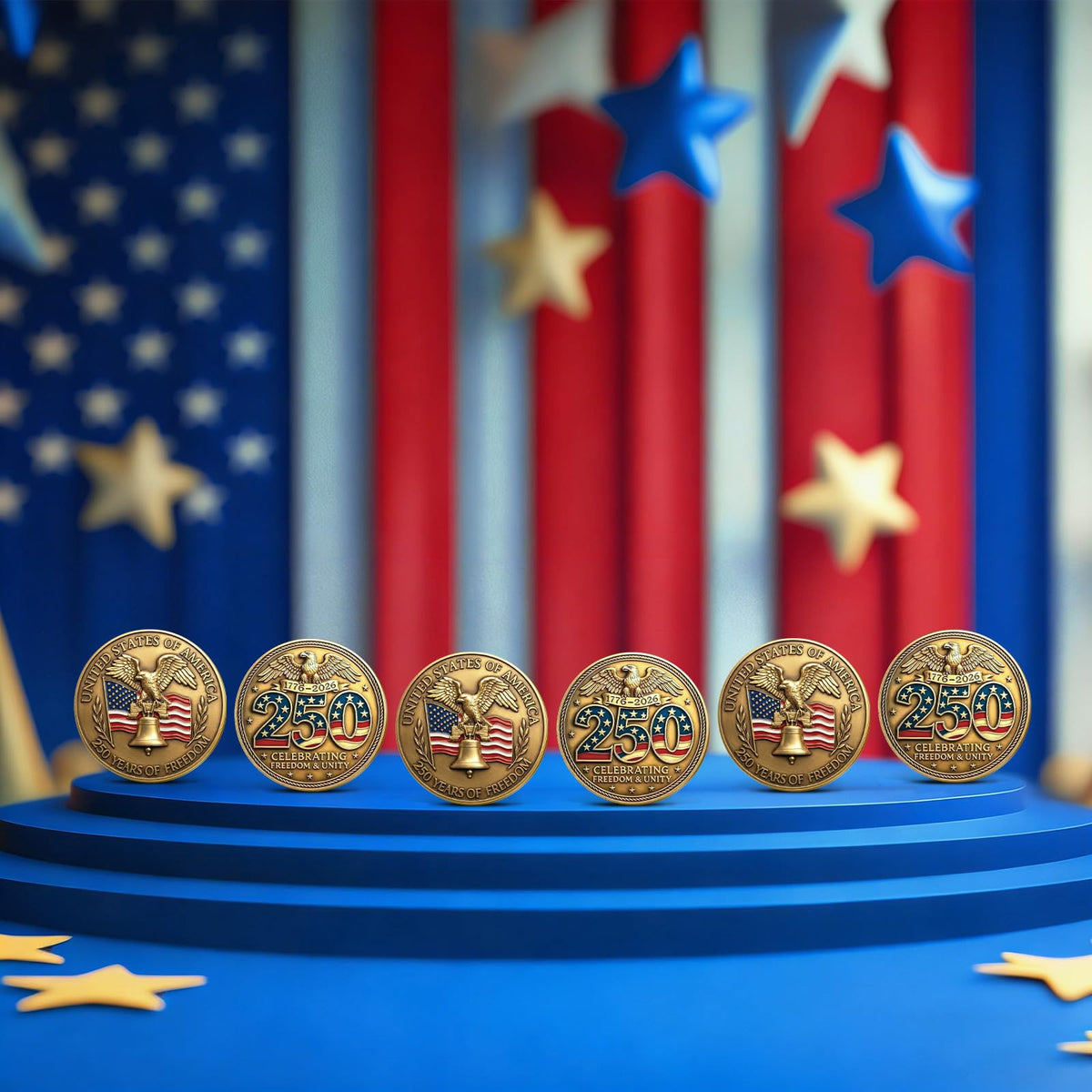 Highergo 250th Anniversary coins for classroom display and teaching moments