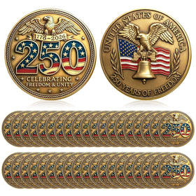 Highergo 250th Anniversary coin with USA eagle for patriotic display
