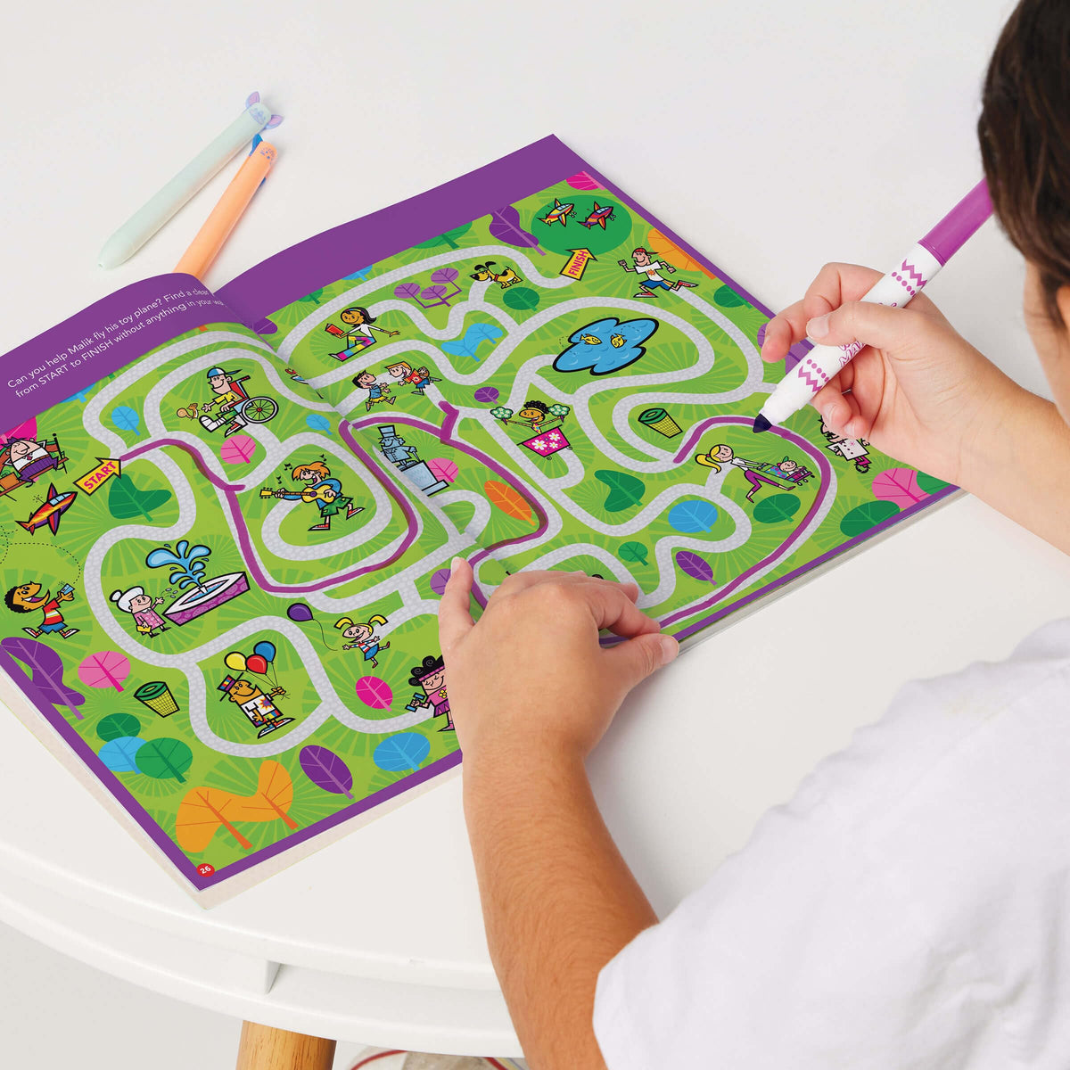 Highlights for Children Amazing Mazes page with easy paths supports coordination.