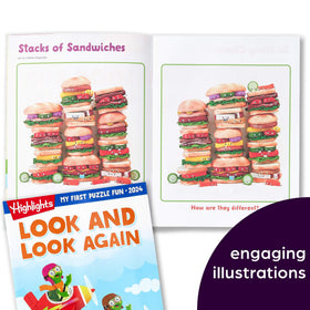 Mazes page from Highlights for Children My First Puzzle Fun supports hand-eye coordination in early learners.