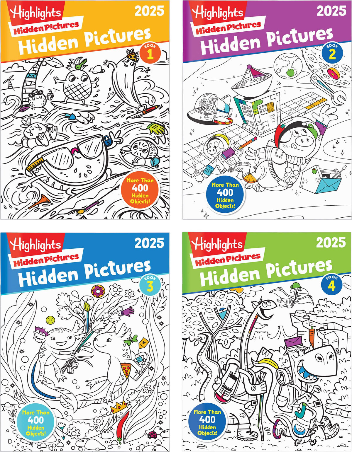 Highlights Hidden Pictures 2025 pack cover invites curious kids to start a travel puzzle adventure.