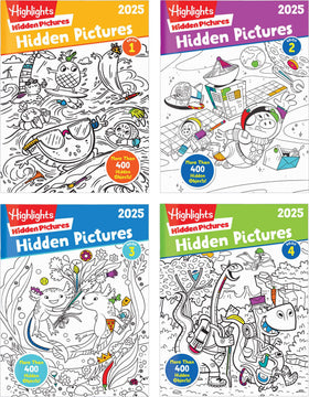 Highlights Hidden Pictures 2025 pack cover invites curious kids to start a travel puzzle adventure.