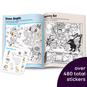 Highlights Hidden Pictures puzzle pages show find-and-color scenes for focus and creativity.