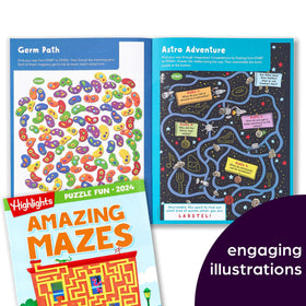 Hidden Pictures scenes from Highlights puzzles encourage careful observation and detail.