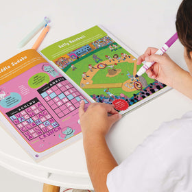 Highlights Puzzle Fun kid reading scene encouraging focus and play.