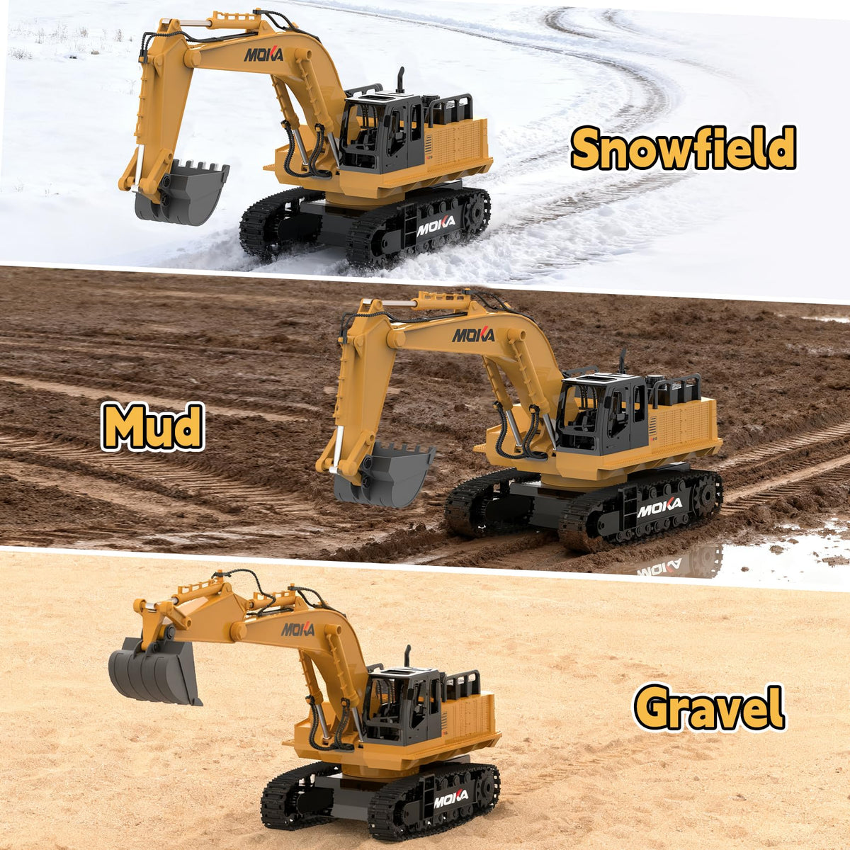 Highmall RC excavator toy two batteries for extended play
